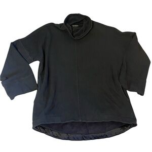 Athleta Cozy Karma Funnel Neck Sweatshirt Black Cozy Fall Winter Ski Medium